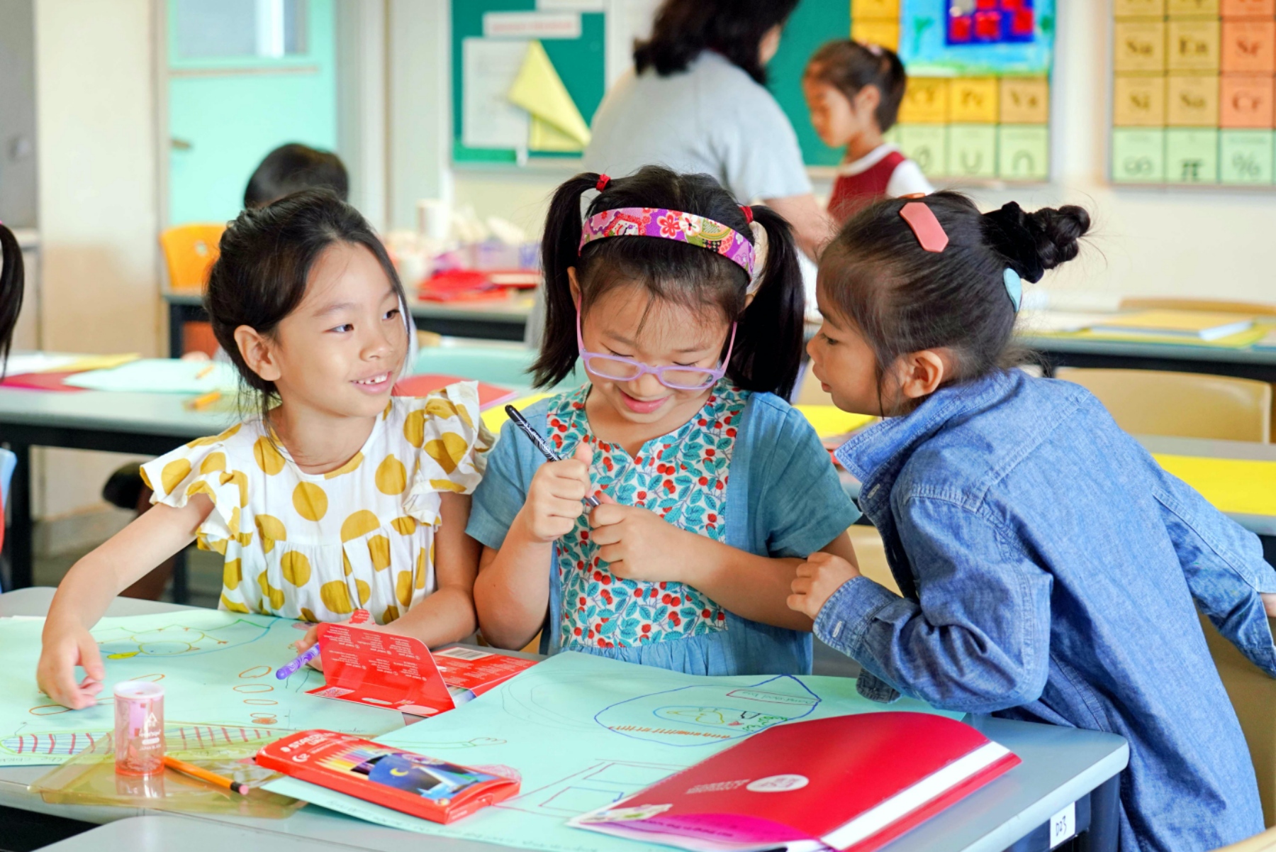 Students having fun at Primary English classes